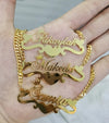 Custom Heart Crown Name Necklace