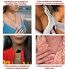 Four images of necklaces worn by different people with text describing their suitability for various occasions.