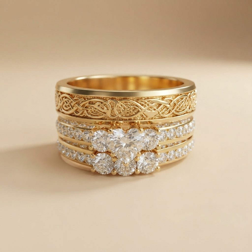Heart of Gold Couple Ring