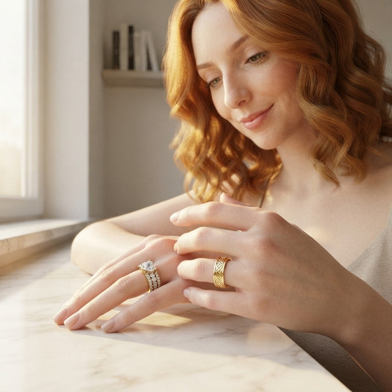 Heart of Gold Couple Ring